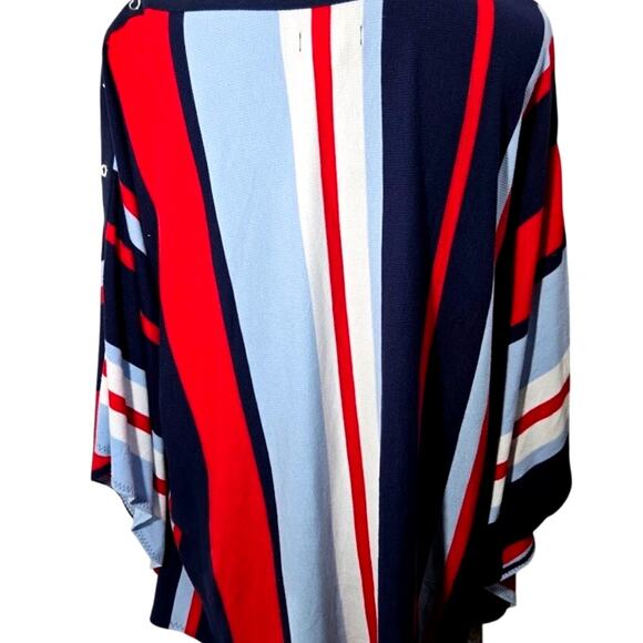 Striped Poncho Blouse – Red, White, Navy – Size M - Picture 5 of 9